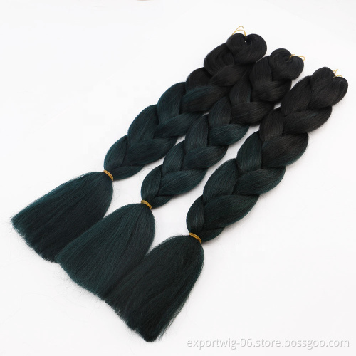 High Temperature Fiber Synthetic Pre Stretched Extension Wholesale 24inch 100g Jumbo Braiding Hair Bulk